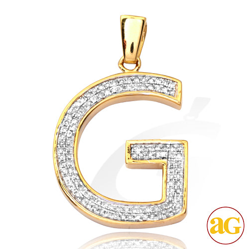 10KY 0.25CTW DIAMOND INITIAL PENDANT - 