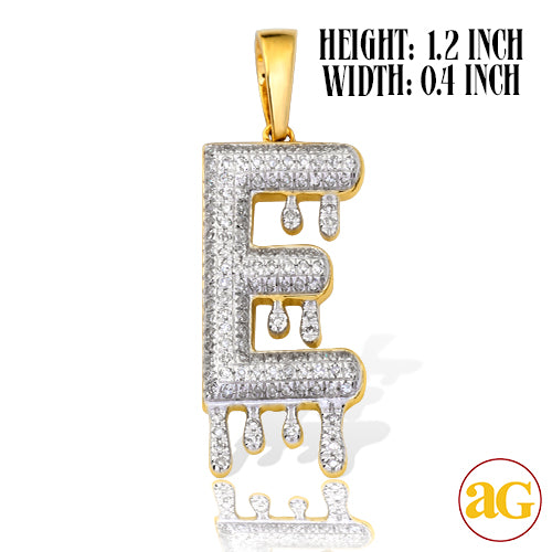 10KY 0.35CTW DIAMOND DRIPPING INITIAL PENDANT