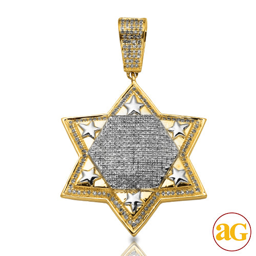 10KY 1.00CTW DIAMOND STAR OF DAVID PENDANT