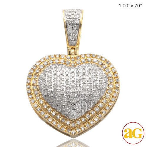 10KY 0.65CTW PUFF HEART PENDANT