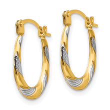 Load image into Gallery viewer, 14k Madi K w/Rhodium Twist Hoop Earrings
