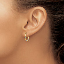 Load image into Gallery viewer, 14k Madi K w/Rhodium Twist Hoop Earrings
