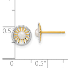 Load image into Gallery viewer, 14K Two-tone Madi K 3-3.5mm Freshwater Cultured Pearl Post Earrings
