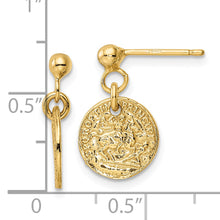 Load image into Gallery viewer, 14K Polished Coins Post Dangle Earrings

