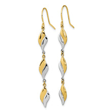 Load image into Gallery viewer, 14K Two-tone Polished Wavy Dangle Earrings
