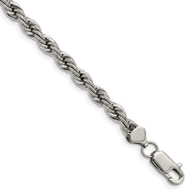 Load image into Gallery viewer, Stainless Steel Polished 6mm 9in Rope Bracelet
