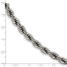 Load image into Gallery viewer, Stainless Steel Polished 7mm 7.25in Rope Bracelet
