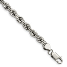 Load image into Gallery viewer, Stainless Steel Polished 7mm 9in Rope Bracelet
