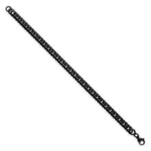 Load image into Gallery viewer, Stainless Steel Polished Black IP-plated Curb Chain 9in Bracelet
