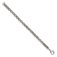 Load image into Gallery viewer, Stainless Steel Polished and Textured Link 8.25in Bracelet
