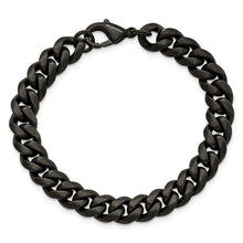 Load image into Gallery viewer, Stainless Steel Brushed Black IP-plated 10mm Curb 8.5in Bracelet
