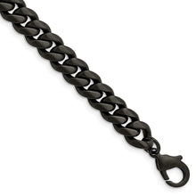 Load image into Gallery viewer, Stainless Steel Brushed Black IP-plated 10mm Curb 8.5in Bracelet
