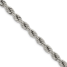 Load image into Gallery viewer, Stainless Steel Polished 6mm 22in Rope Chain
