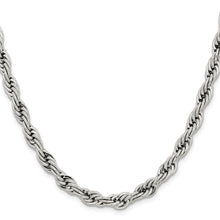 Load image into Gallery viewer, Stainless Steel Polished 7mm 24in Rope Chain
