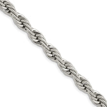 Load image into Gallery viewer, Stainless Steel Polished 7mm 24in Rope Chain
