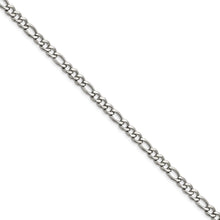 Load image into Gallery viewer, Stainless Steel Polished 5.3mm 20in Figaro Chain
