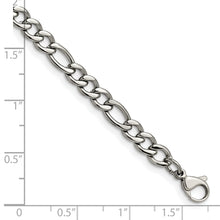 Load image into Gallery viewer, Stainless Steel Polished 5.3mm 7in Figaro Chain
