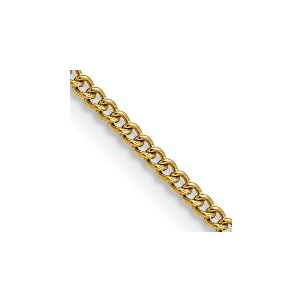 Stainless Steel Polished Yellow IP 2.25mm 18in Round Curb Chain