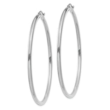 Load image into Gallery viewer, 14K White Gold Polished 2.5mm Lightweight Tube Hoop Earrings
