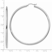 Load image into Gallery viewer, 14K White Gold Polished 2.5mm Lightweight Tube Hoop Earrings

