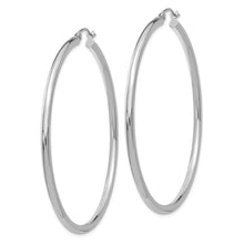 Load image into Gallery viewer, 14K White Gold Polished 2.5mm Lightweight Tube Hoop Earrings
