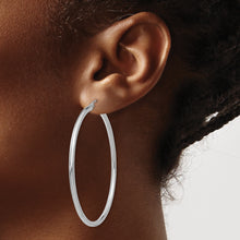 Load image into Gallery viewer, 14K White Gold Polished 2.5mm Lightweight Tube Hoop Earrings
