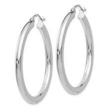 Load image into Gallery viewer, 14K White Gold Polished 3mm Lightweight Tube Hoop Earrings
