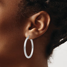 Load image into Gallery viewer, 14K White Gold Polished 3mm Lightweight Tube Hoop Earrings
