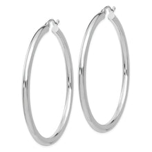 Load image into Gallery viewer, 14K White Gold Polished 3mm Lightweight Tube Hoop Earrings
