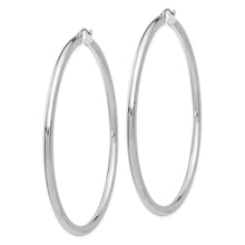 Load image into Gallery viewer, 14K White Gold Polished 3mm Lightweight Tube Hoop Earrings
