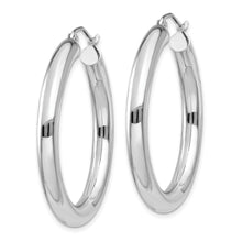 Load image into Gallery viewer, 14K White Gold Polished 4mm Tube Hoop Earrings
