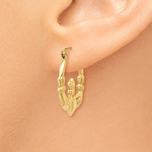 Load image into Gallery viewer, 14k Polished Claddagh Hoop Earrings
