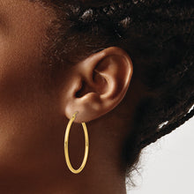 Load image into Gallery viewer, 14k Polished 2x35mm Lightweight Tube Hoop Earrings
