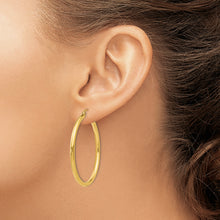 Load image into Gallery viewer, 14K Polished 2.5mm Lightweight Tube Hoop Earrings
