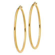 Load image into Gallery viewer, 14K Polished 2.5mm Lightweight Tube Hoop Earrings
