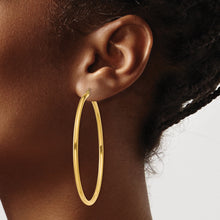 Load image into Gallery viewer, 14K Polished 2.5mm Lightweight Tube Hoop Earrings
