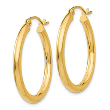 Load image into Gallery viewer, 14K Polished 2.5mm Tube Hoop Earrings
