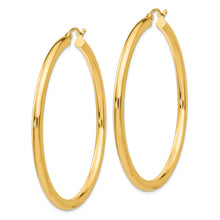 Load image into Gallery viewer, 14K Polished 3mm Lightweight Tube Hoop Earrings
