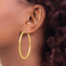 Load image into Gallery viewer, 14K Polished 3mm Lightweight Tube Hoop Earrings

