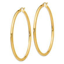 Load image into Gallery viewer, 14K Polished 3mm Lightweight Tube Hoop Earrings
