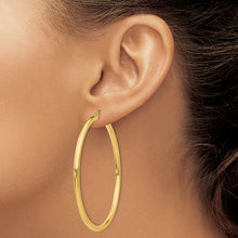 Load image into Gallery viewer, 14K Polished 3mm Lightweight Tube Hoop Earrings
