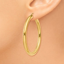 Load image into Gallery viewer, 14K Polished 4mm Lightweight Tube Hoop Earrings
