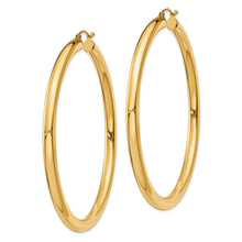Load image into Gallery viewer, 14K Polished 4mm Lightweight Tube Hoop Earrings
