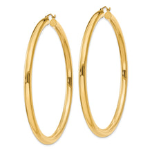 Load image into Gallery viewer, 14K Polished 4mm Lightweight Tube Hoop Earrings
