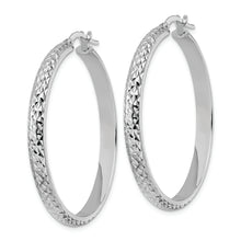 Load image into Gallery viewer, 14K White Gold Diamond Cut Hoop Earrings
