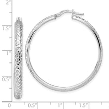 Load image into Gallery viewer, 14K White Gold Diamond Cut Hoop Earrings
