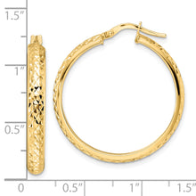 Load image into Gallery viewer, 14K Polished Diamond Cut Hoop Earrings
