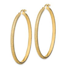 Load image into Gallery viewer, 14K Polished and Satin Hoop Earrings
