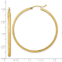 Load image into Gallery viewer, 14K Polished and Satin Hoop Earrings
