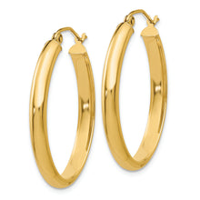 Load image into Gallery viewer, 14k Polished 3.5mm Oval Hoop Earrings
